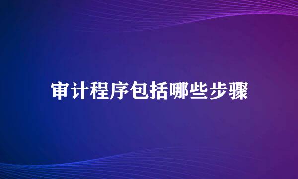 审计程序包括哪些步骤