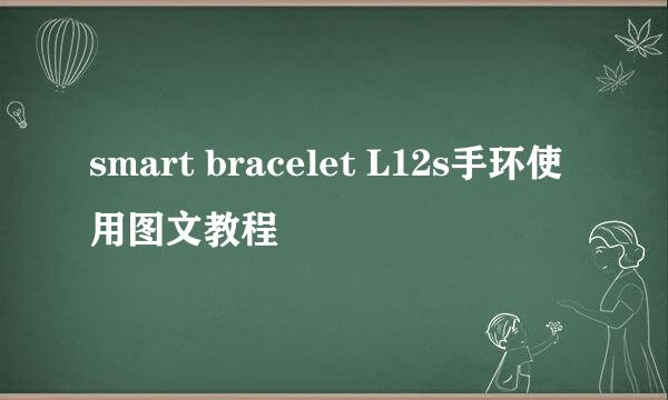 smart bracelet L12s手环使用图文教程