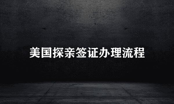 美国探亲签证办理流程