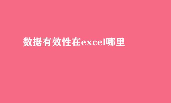 数据有效性在excel哪里