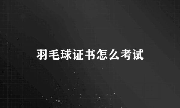 羽毛球证书怎么考试