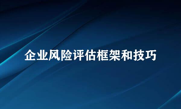 企业风险评估框架和技巧