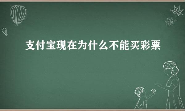 支付宝现在为什么不能买彩票