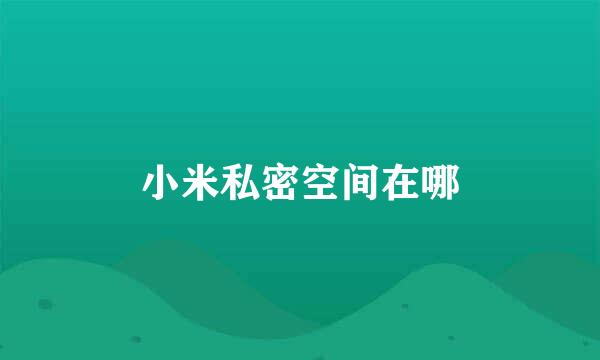 小米私密空间在哪