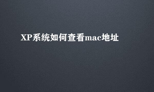 XP系统如何查看mac地址