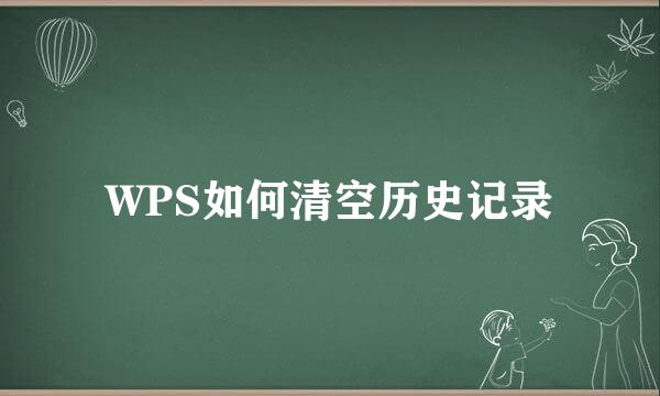 WPS如何清空历史记录