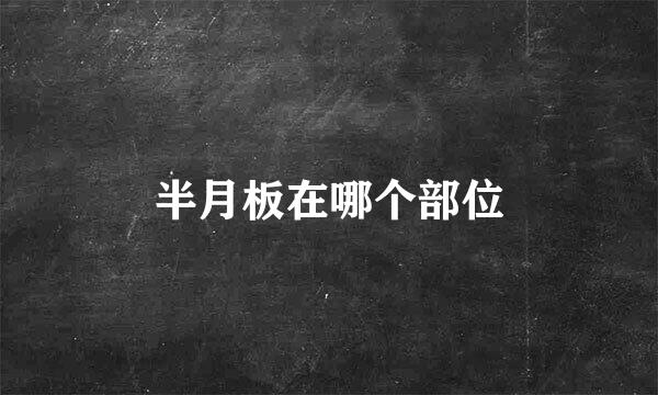 半月板在哪个部位