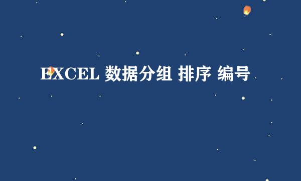 EXCEL 数据分组 排序 编号