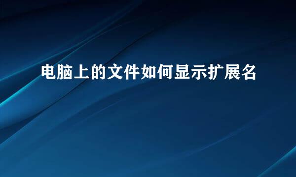 电脑上的文件如何显示扩展名