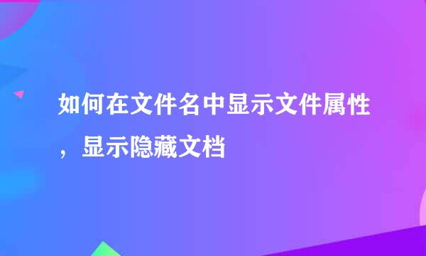 如何在文件名中显示文件属性，显示隐藏文档