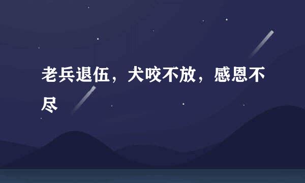 老兵退伍，犬咬不放，感恩不尽