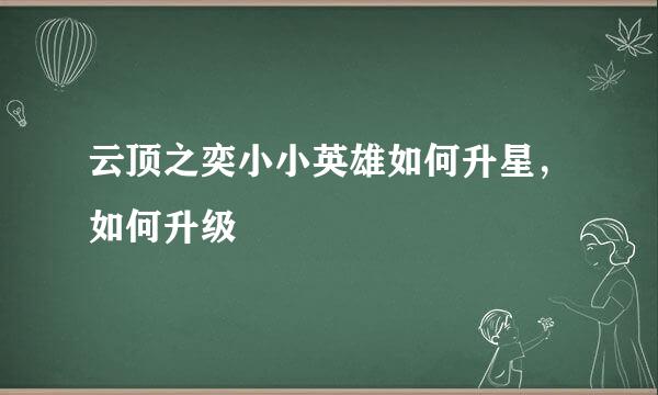 云顶之奕小小英雄如何升星，如何升级