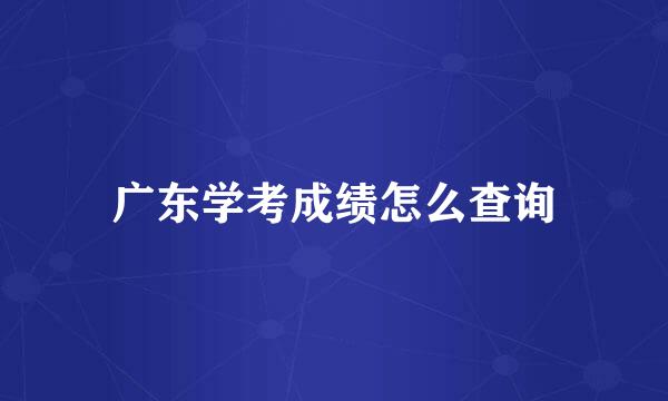 广东学考成绩怎么查询