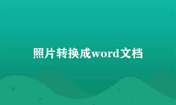 照片转换成word文档