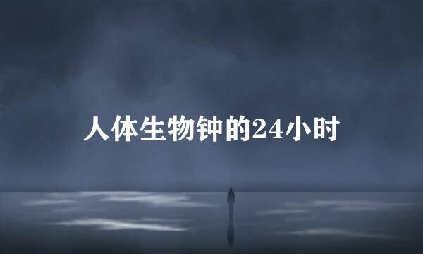 人体生物钟的24小时