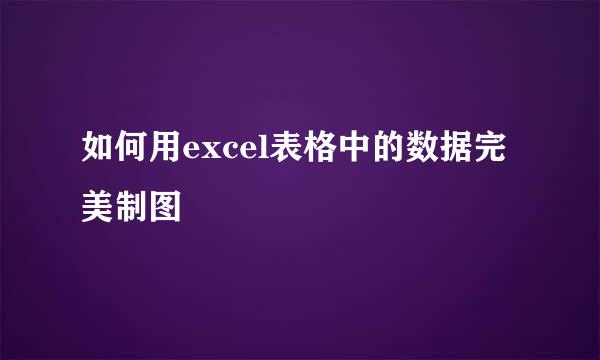 如何用excel表格中的数据完美制图