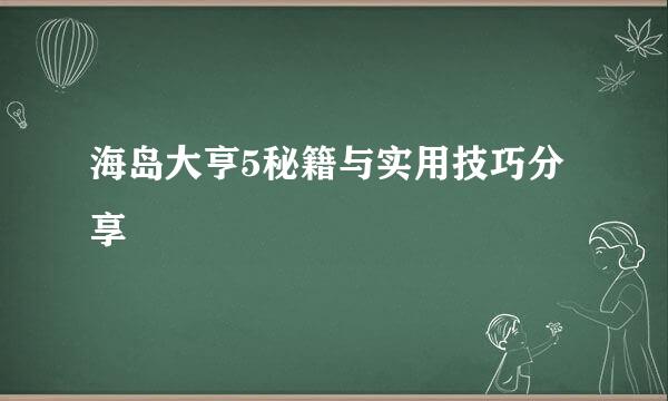 海岛大亨5秘籍与实用技巧分享