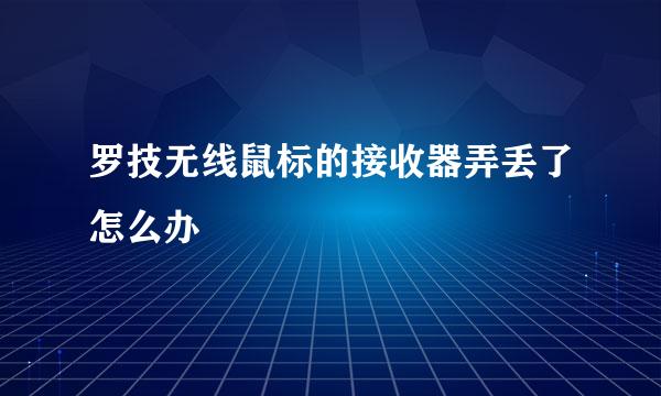 罗技无线鼠标的接收器弄丢了怎么办