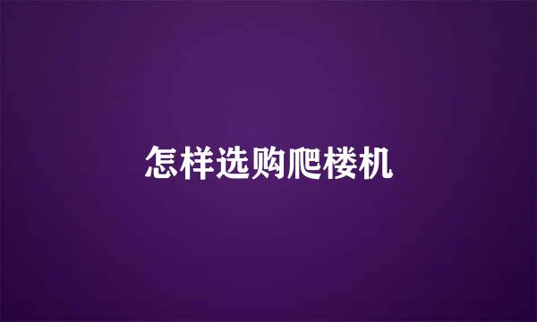 怎样选购爬楼机
