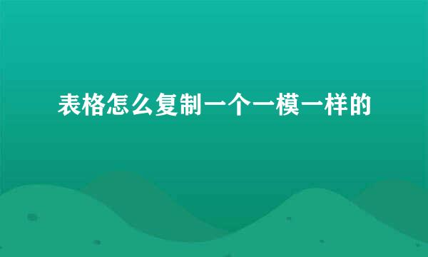 表格怎么复制一个一模一样的
