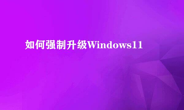 如何强制升级Windows11