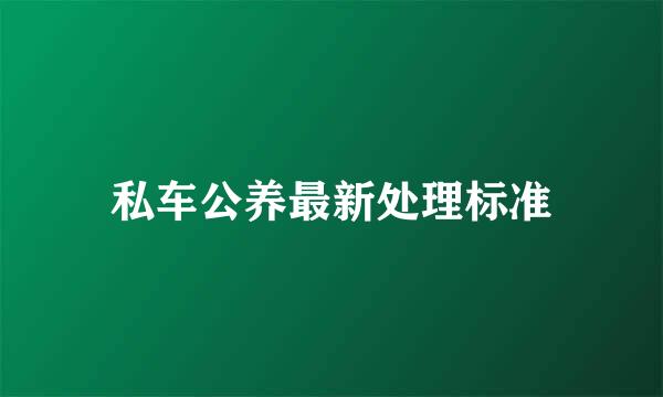 私车公养最新处理标准