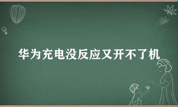 华为充电没反应又开不了机