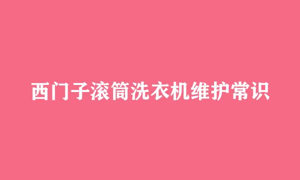 西门子滚筒洗衣机维护常识