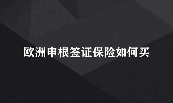 欧洲申根签证保险如何买