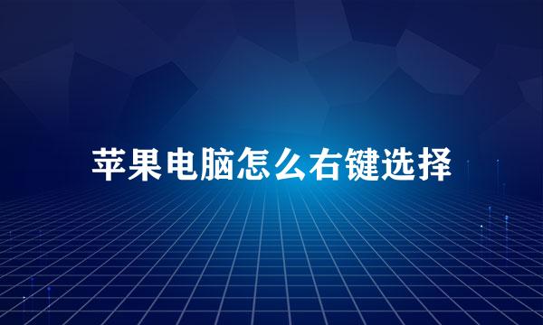 苹果电脑怎么右键选择