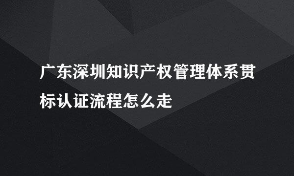 广东深圳知识产权管理体系贯标认证流程怎么走