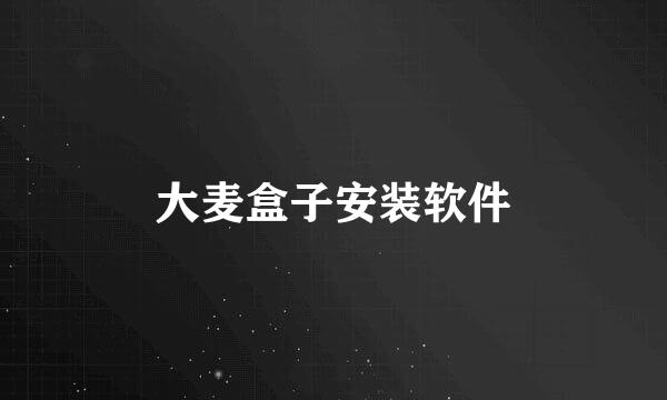 大麦盒子安装软件