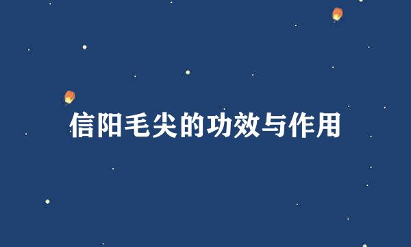 信阳毛尖的功效与作用