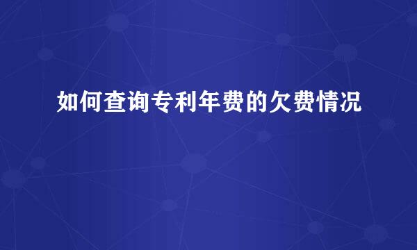 如何查询专利年费的欠费情况
