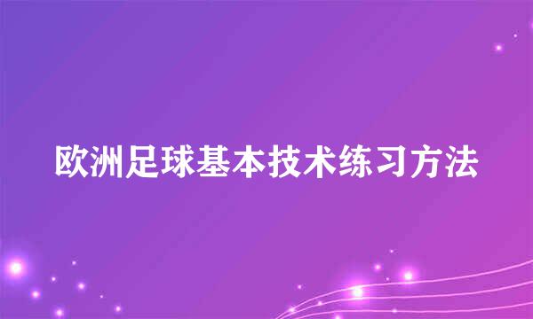 欧洲足球基本技术练习方法