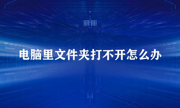 电脑里文件夹打不开怎么办