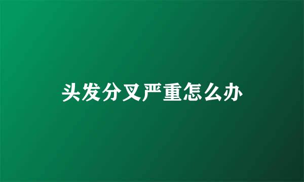头发分叉严重怎么办