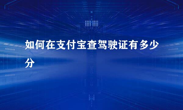 如何在支付宝查驾驶证有多少分