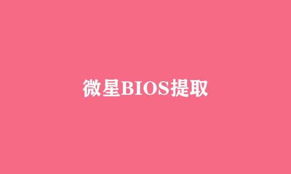 微星BIOS提取
