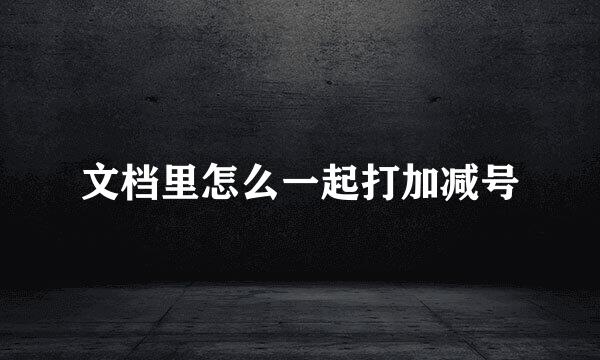 文档里怎么一起打加减号