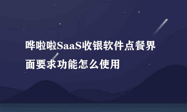 哗啦啦SaaS收银软件点餐界面要求功能怎么使用
