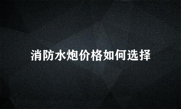 消防水炮价格如何选择