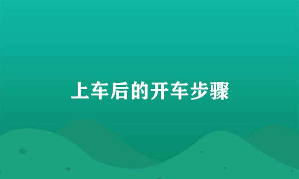 上车后的开车步骤