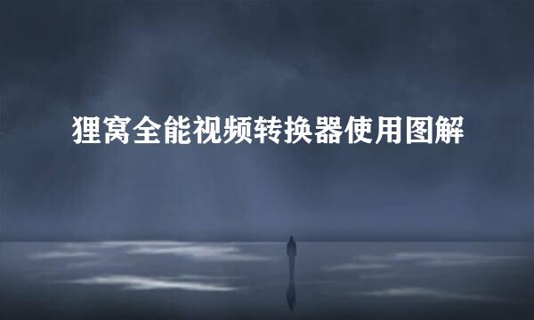 狸窝全能视频转换器使用图解
