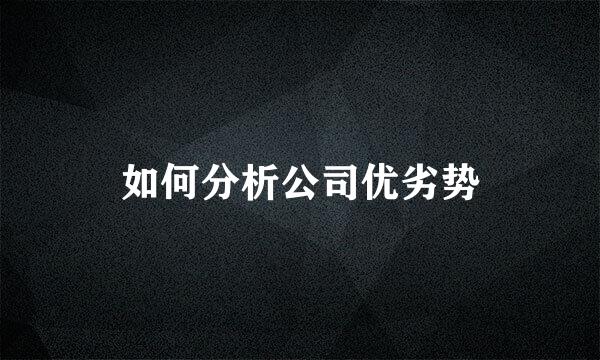 如何分析公司优劣势