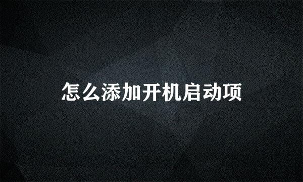 怎么添加开机启动项