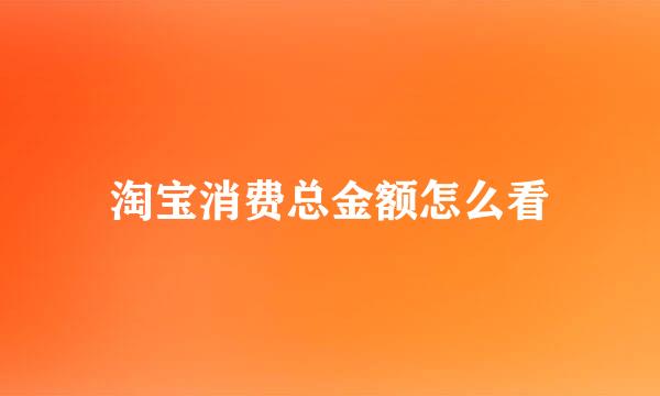 淘宝消费总金额怎么看