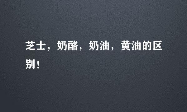 芝士，奶酪，奶油，黄油的区别！