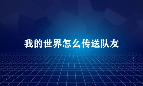 我的世界怎么传送队友