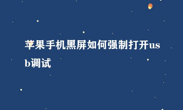 苹果手机黑屏如何强制打开usb调试